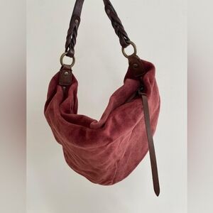 Vintage GAP Elegant Suede Leather Maroon Shoulder Bag